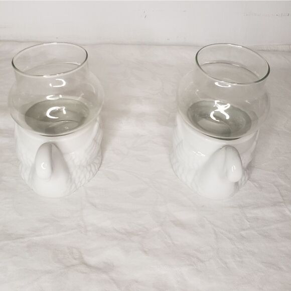 80s Porcelain Swan candle votifs - Picture 3 of 8